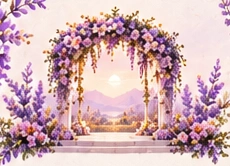 Lavender floral reception arch